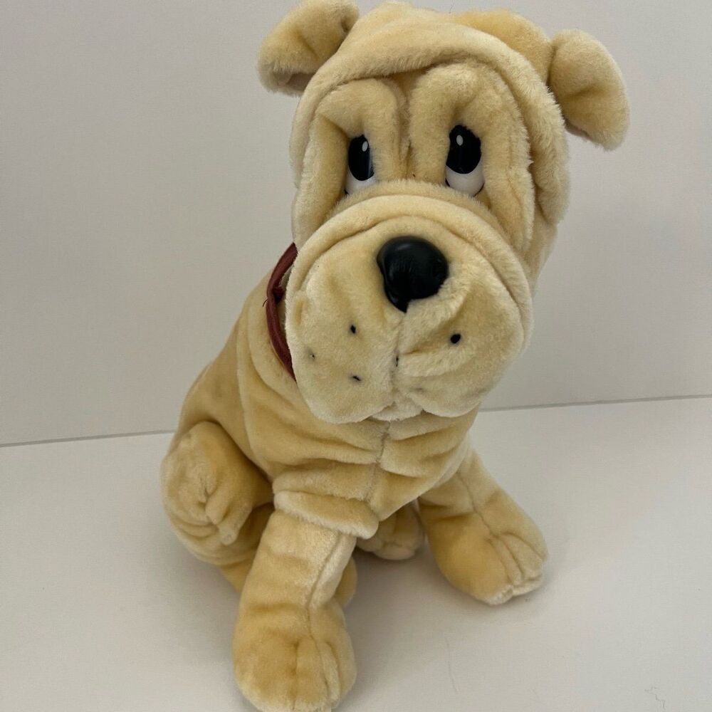 EUC Vintage Super Cute Shar Pei Bulldog Wrinkle Plush Dog Stuffed Animal